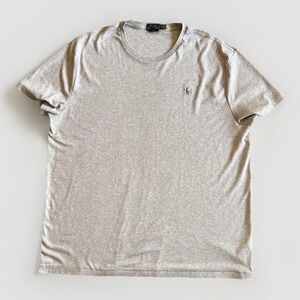 Polo Ralph Lauren Shirt Mens 2XL Gray Classic Fit Embroidered Pony Logo Tee